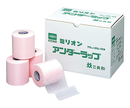 7-3296-01 ミリオン アンダーラップ 70mm×25m 12巻入 LN-C7025共和