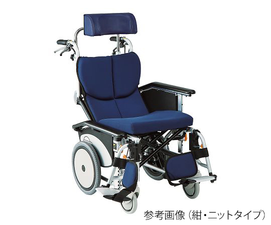 7-5483-01 ティルト＆リクライニング車椅子（オアシス・ポジティブシリーズ） 紺 ニットタイプ OS-12TRSP N2松
