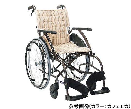 7-5862-01 車いす ウェイビットシリーズ（自走式） 濃紺チェック WA22-40S A13カワムラサイクル