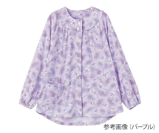 7-6158-03 上下別売りパジャマ（婦人用） 大きめボタン上着 パープル L ケアファッション