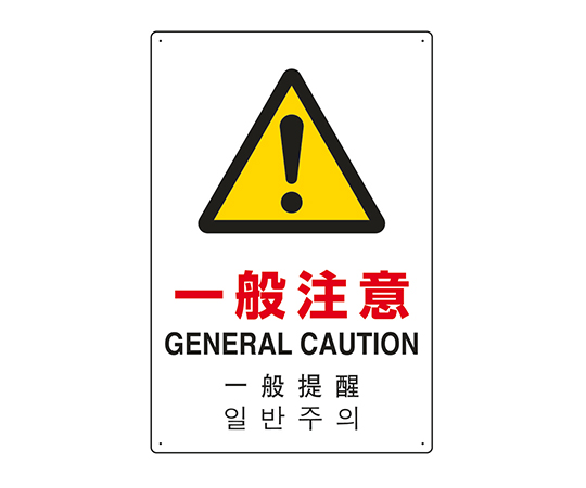 7-6535-16 JIS規格安全標識（日英中韓4ヵ国語） 一般注意 802-916ユニット