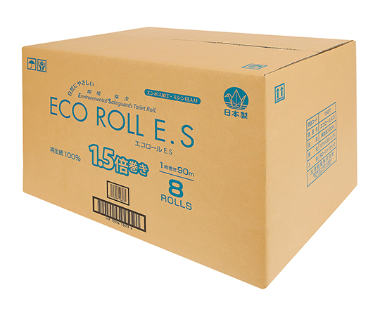 【グリーン購入法】7-6919-51 トイレットペーパー ECO ROLL E.S 8ロール×12パック入 ES90太洋紙業