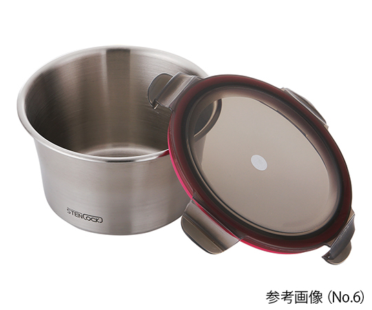 【食品衛生法適合】7-6953-04 ステンレス丸型容器 920mL No.6ナビス(アズワン)
