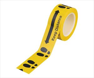 7-699-01 ソーシャルディスタンステープ(PET加工) 50mm×33m HCP-174 7-699-01 ソーシャルディスタンステープ(PET加工) 50mm×33m HCP-174
