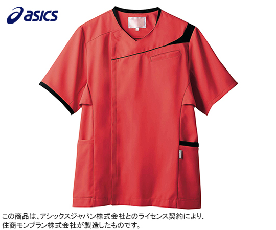 アシックス（住商モンブラン）7-7093-03　メンズジャケット　アシックス　シャインレッド×ブラック　L CHM854-219
