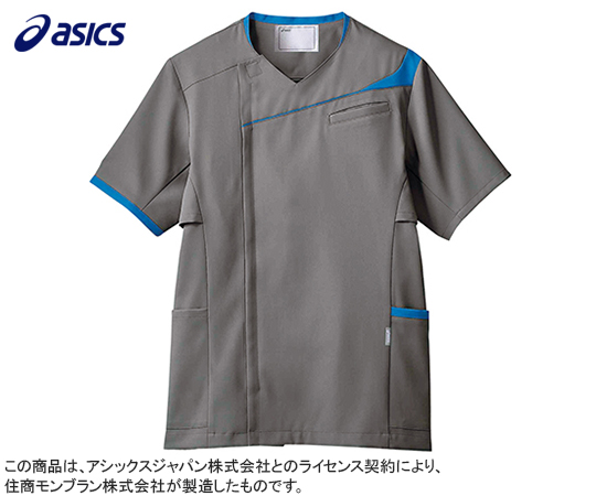 アシックス（住商モンブラン）7-7094-01　メンズジャケット　アシックス　グレー×ロイヤルブルー　S CHM854-4043