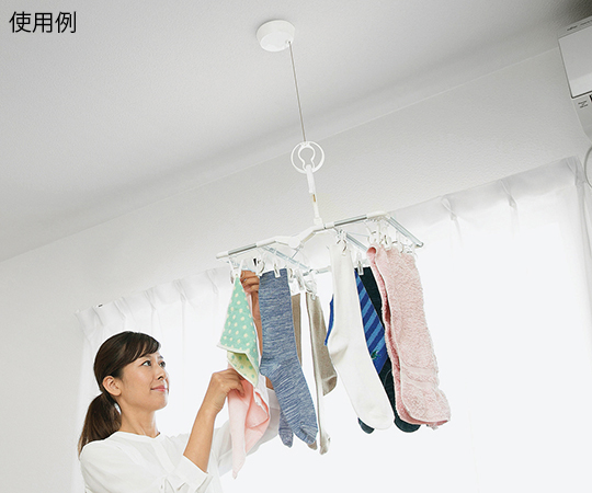 7-7657-03 ルームハンガー（室内物干し） くるリング 2個入 MRH-1Cモリテックスチール