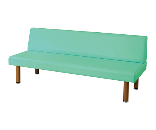 【簡易組立必要】7-7675-04 ロビーベンチ（背付き・木目調） ライトグリーン 1200PG-Hナビス(アズワン)