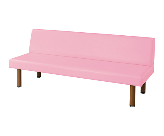 【簡易組立必要】7-7675-05 ロビーベンチ（背付き・木目調） ピンク 1200PK-Hナビス(アズワン)