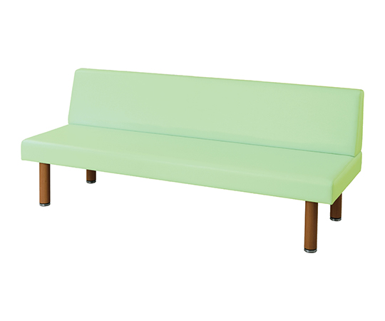 【簡易組立必要】7-7679-03 ロビーベンチ（背付き・木目調） ライムグリーン 1600LG-Hナビス(アズワン)