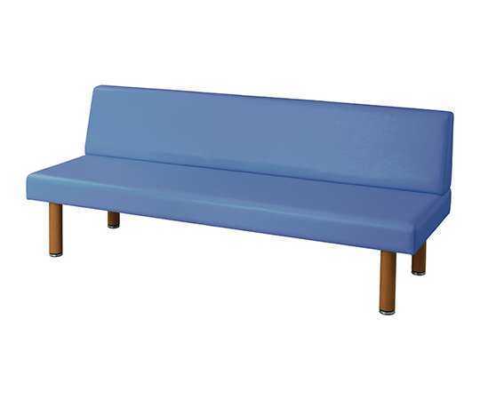 【簡易組立必要】7-7682-02 ロビーベンチ（背付き・木目調） ライトブルー 1200PB-Lナビス(アズワン)