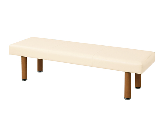 【簡易組立必要】7-8014-06 ロビーベンチ（背無し・木目調） クリーム 1300SN-CRナビス(アズワン)