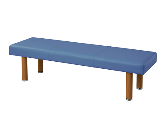 【簡易組立必要】7-8015-02 ロビーベンチ（背無し・木目調） ライトブルー 1400SN-PBナビス(アズワン)