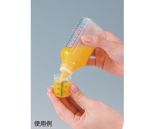 【滅菌】7-8265-05 SKカップ付ボトル（青目盛付き・電子線滅菌済） 200mL 317050シンリョウ