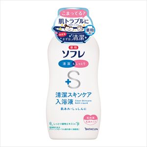 7-8428-01 薬用ソフレ清潔スキンケア入浴液 グリーンフローラル調の香り 本体ボトル 720mL バスクリン 7-8428-01 薬用ソフレ清潔スキンケア入浴液 グリーンフローラル調の香り 本体ボトル 720mL バスクリン