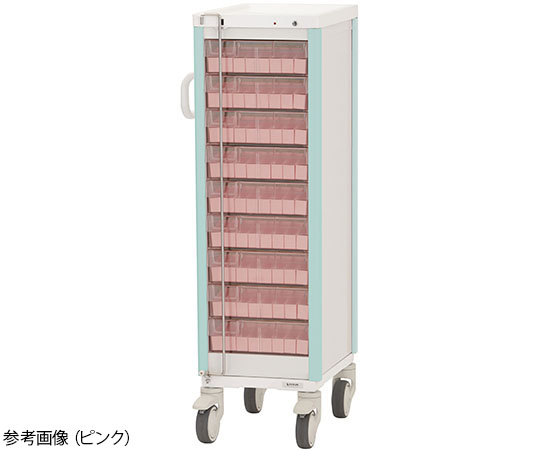 ケルン7-8466-02　与薬カート　9床用　ライトグリーン KC-500-01Sケルン