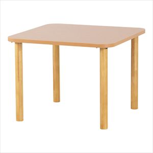 【組立必要】7-9095-01 メラミンテーブル（抗ウイルスメラミン天板テーブル）正方形2人掛け ライトブラウン TM4-K90