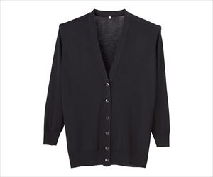 7-9741-01 抗ピル長袖ロングカーディガン ブラック S D-1002ディーフェイズ