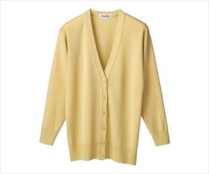 7-9743-04 抗ピル長袖ロングカーディガン イエロー LL D-1002ディーフェイズ