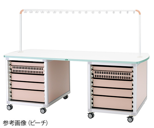 サカセ8-1107-14　作業台　ブルー　ハンガー付き対面タイプ WT-2201B-2サカセ