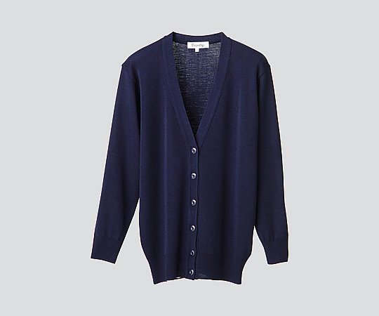8-1116-03 抗ピル長袖ロングカーディガン （ネイビー／L） D-1002ディーフェイズ