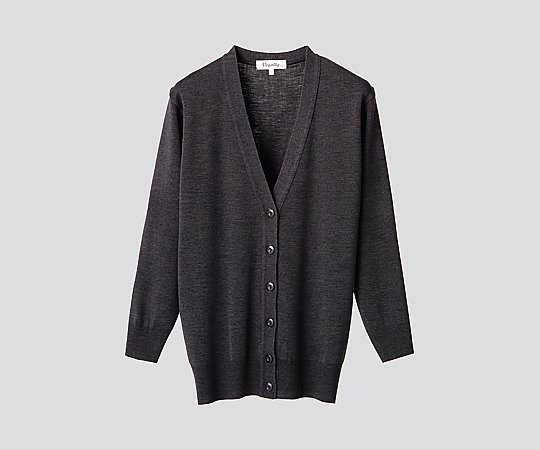 8-1117-03 抗ピル長袖ロングカーディガン （濃紺／L） D-1002ディーフェイズ