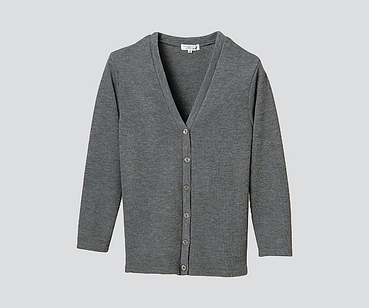 8-1122-02 ロングカーディガン （Vネック） グレー／M C-10ディーフェイズ