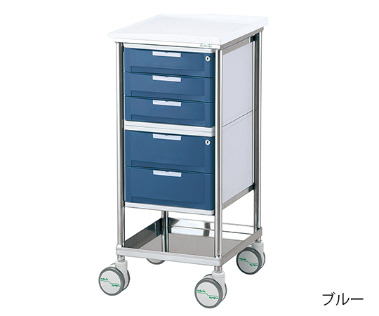 8-1607-23 ナビスメイト・トレイワゴン 5段BOX ブルーナビス(アズワン)