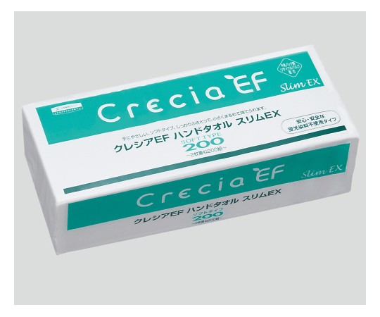 8-1667-03 クレシアEFハンドタオルソフト 2枚重ね 170×218mm 200組入 37030Bクレシア