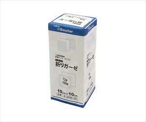【医療機器クラス1】8-2444-10 ベスケア折りガーゼ 100×100mm 100枚×2包入 12-1010-2Pナビス（ア