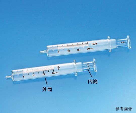 8-2496-10 硝子注射筒 ルアー・ガラス先 外筒 1mL（ツベルクリン） 00202トップ