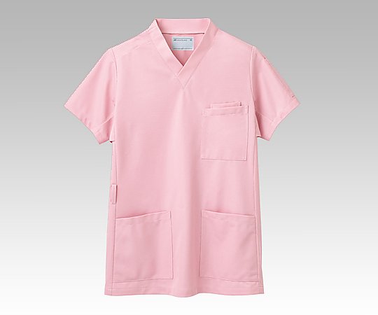 8-2890-01 スクラブ （男女兼用／右肩口スナップボタン） コスモスピンク／Ｓ 72-612 S住商モンブラン