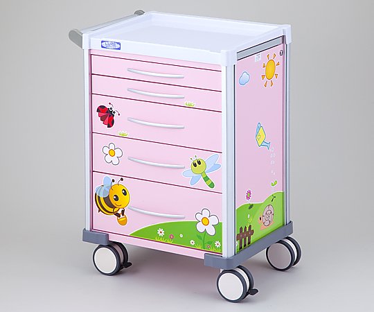 8-3304-01 小児科用カート(LUXE) ピンク 690×540×930mm LX3405PROナビス(アズワン)