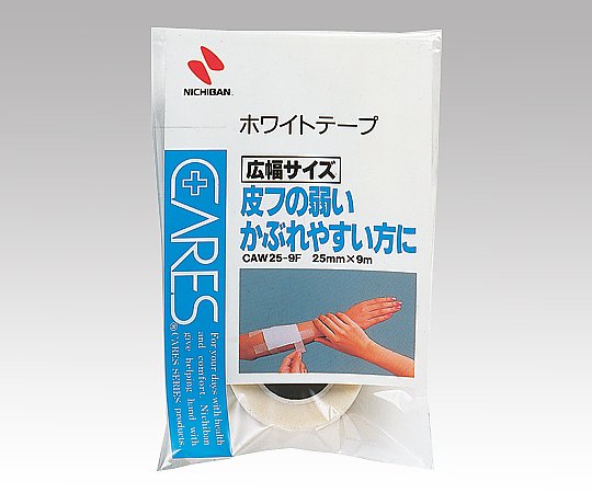 8-3702-02 ケアーズ(TM)ホワイトテープ 25mm×9m CAW25-9Fニチバン