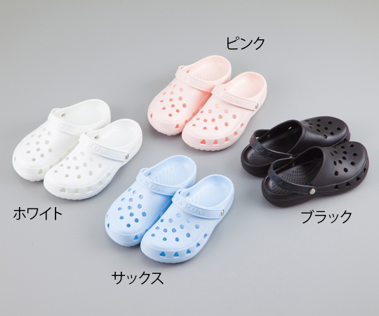 8-4331-02 サンダル（クロッグタイプ／女性用）ブラック／23.0～23.5cm SA-3
