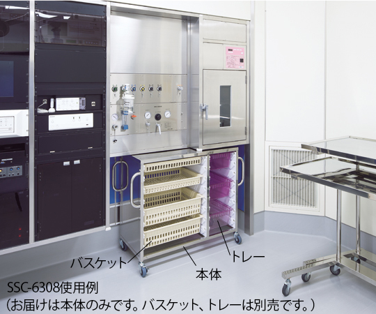 8-4415-02 ステンレス材料カート 1152×460×1338mm SSCー6313 SSC-6313ナビス(アズワン)