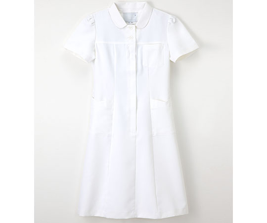 8-4838-04 ナースウェア （パフスリーブ／ワンピース） ホワイト／ＬＬ CF-4807 LL ホワイトナガイレーベン