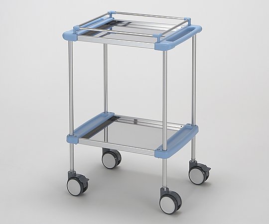 8-5115-01 回診車(ナーシングカート) 引出し無し 2段ブルー 640×450×909mm TY415-2