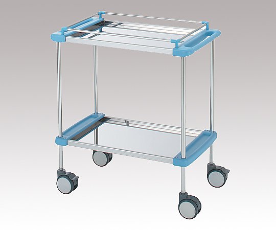 8-5115-03 回診車(ナーシングカート) 引出し無し 2段ブルー 790×450×909mm TY-416-2