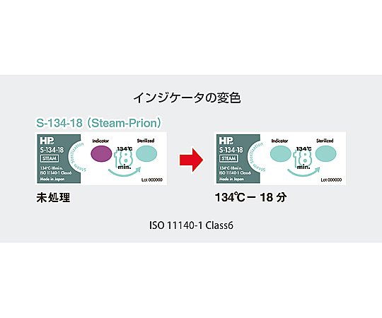 8-5854-04 HPsp(R)ケミカルインジケータ Type6 オートクレーブ用 S-134-18