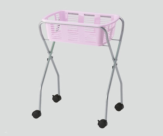 8-5959-06 脱衣カゴワゴン・ラック1段式 ラベンダーピンク キャスター有り YBW-1CPナビス(アズワン)