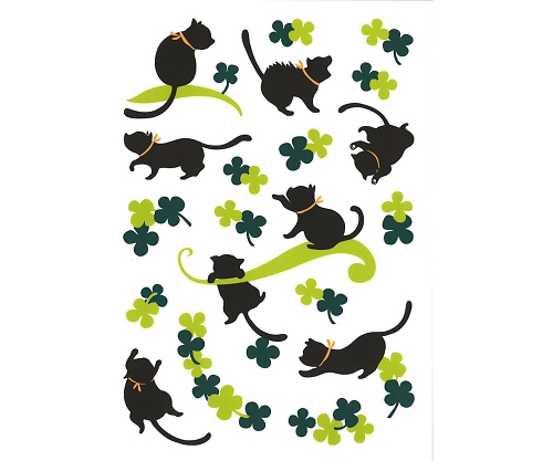 8-6409-03 ウォールステッカー ねこの休日 PWS-127