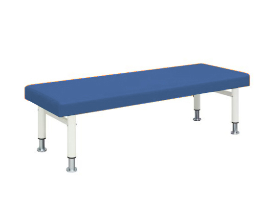 8-6626-09 診察台(五段階調節式) 幅60×長さ180×高さ50～60cm マット･メディブルー 脚･ホワイト 6018