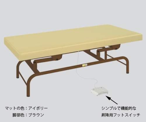 8-6632-02 電動診察台 幅60×長さ180×高さ45~81cm マット・アイボリー 脚・ブラウン AE60-IBナビス( 8-6632-02 電動診察台 幅60×長さ180×高さ45~81cm マット・アイボリー 脚・ブラウン AE60-IBナビス(