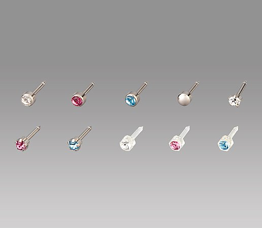 【法人・施設限定】8-7303-30 医療用ピアス［ブロムダール11-301専用］ 1ペア アクアマリン（フラワー） プラスチッ