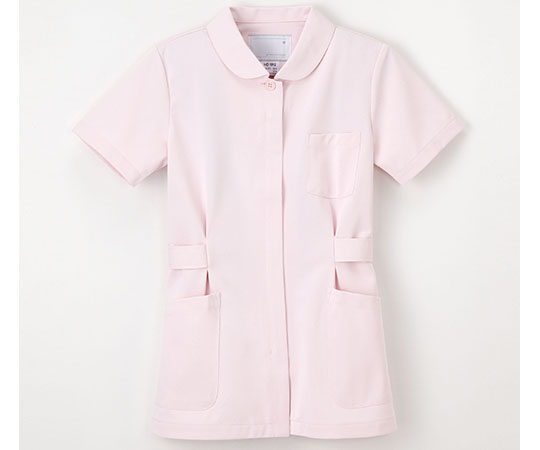 8-7783-02 伸縮性に優れたナースウェア （ジャケット／半袖） ピンク／M HO-1912ナガイレーベン