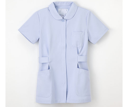 8-7784-04 伸縮性に優れたナースウェア （ジャケット／半袖） ブルー／LL HO-1912ナガイレーベン