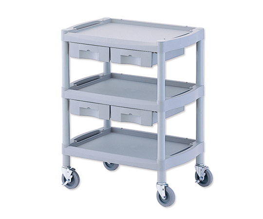 8-8719-02 プラスチックワゴン3段 引出し4個付き 655×455×825mm Y201K