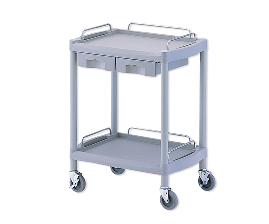 8-8722-02 プラスチックワゴン2段 引出し2個付き 655×455×825mm Y201G
