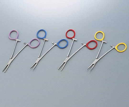 8-9276-03 止血鉗子(カラーコーティング)直 有鈎 レッド SPS-5001STAIYU(大祐医科工業)